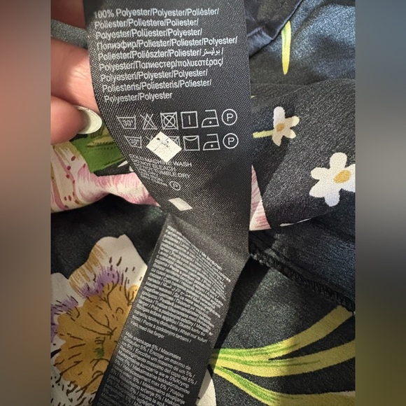 Vero Moda size large black floral wrap kimono silky top - Picture 11 of 12